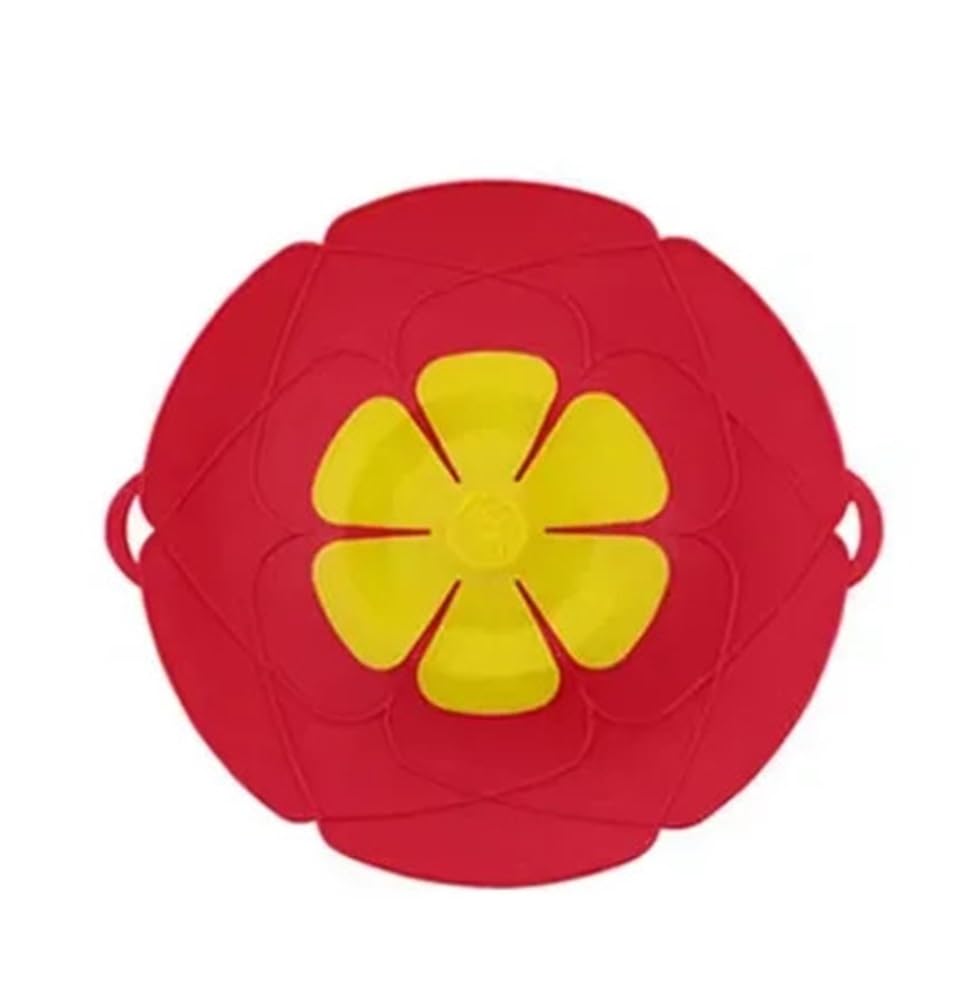 Shungong 2pcs Silicone Spill Stopper Lid Cover - 10.2 Inch Kitchen Cooking Tool For Boil Over Prevention(Red Pot Lid)