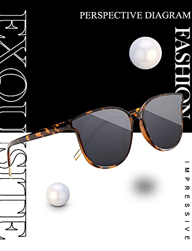 KALIYADI Round Sunglasses for Women Oversized Trendy Sun Glasses UV400 Protection (Tortoise Frame)3