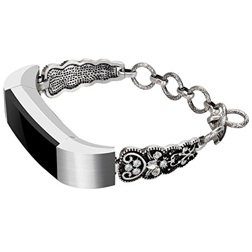 somoder For Fitbit Alta HR and Fitbit Alta Bands, Vintage Chain Jewelry Bracelet with Rhinestone Bling for Fitbit Alta HR and Fitbit Alta, Ajustable 5.5