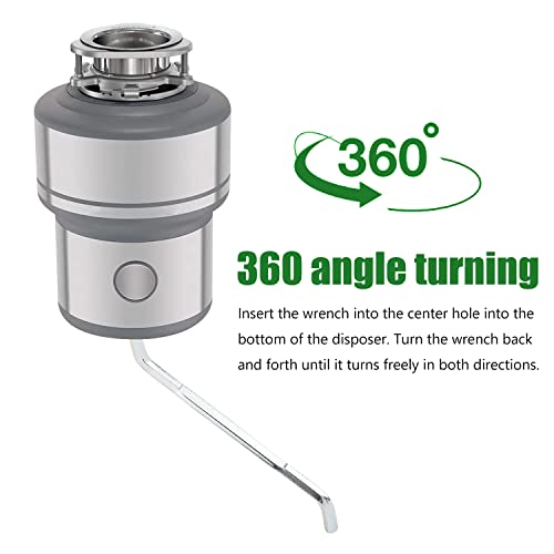 Garbage Disposal Wrench, Garbage Disposal Allen Wrench Tool Compatible with InSinkErator Garbage Disposal Used To Un-Jam/Food Garbage Disposal, Garbage Disposal Repair, Silver - Thumbnail 6