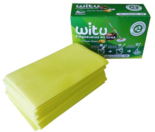 Fregasuelos en Tiras Concentradas - Caja de 50 Tiras - Limpieza Eficaz y Sostenible - Ideal para Todo Tipo de Suelos