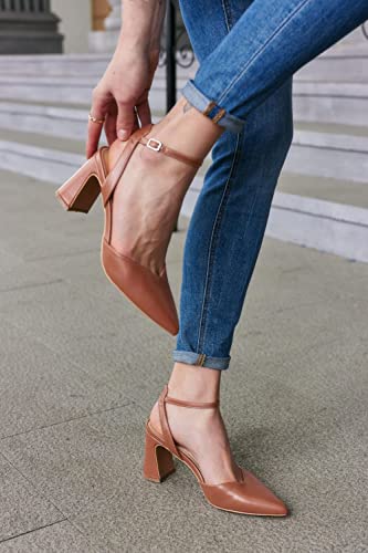 Image of Juliet Holy Womens Closed Toe Heels Chunky Block Heel Ankle Strap Pumps Slingback Heeled Sandals