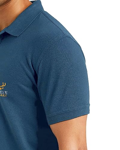 Image of EYEBOGLER Regular Fit Mens Polo Neck Half Sleeve Soild Casual Tshirt