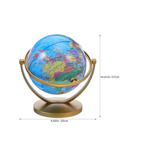 Globe terrestre bleu rotatif en ABS et PVC pour bureau chic - 3