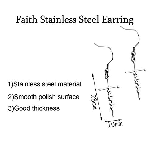 Faith Cross Earring Religious Jewelry Inspirational Christian Gift(faith earring)2