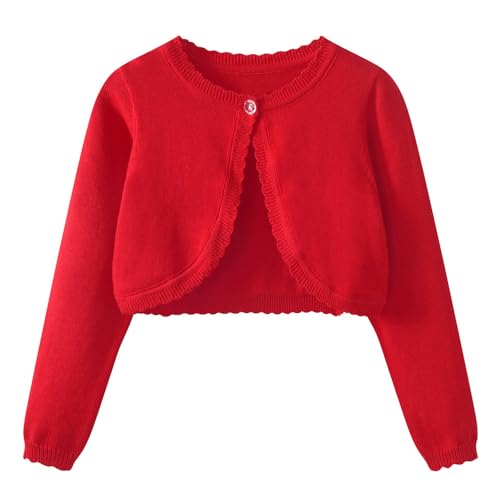Image of Girls Cardigan Sweater Toddler Long Sleeve One Button Bolero Shrug