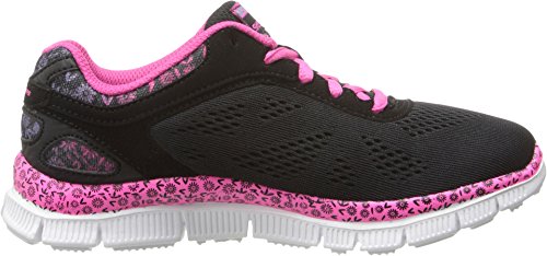 Skechers Girls Skech Appeal Island Style Lace Up Sneakers,Black/Hot Pink,10.53