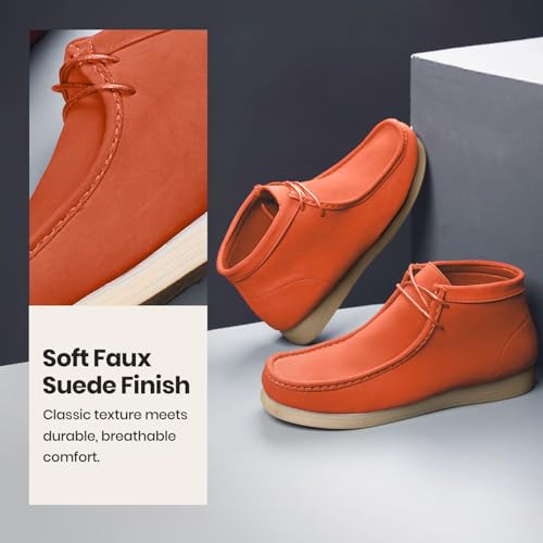 Image of Amali Casual Chukka Boots for Men, High-Top, Lace Up Suede Men's Shoes, Desert Boots with Crepe Rubber Sole