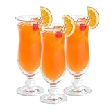Restaurantware-Bev Tek 11 Ounce Hurricane Glasses, 6 Heavy-Duty Cocktail Glasses - Dishwashable, Shatterproof, Clear Polycarbonate Beverage Glasses, For All Kinds Of Beverages