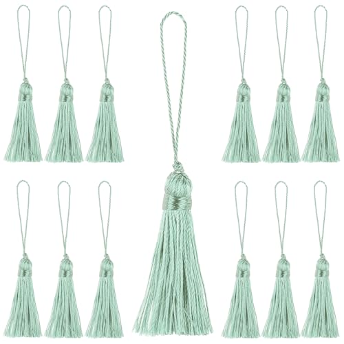 Image of 48Pcs Mini Bookmark Tassels Handmade Keychain Silky Tassel