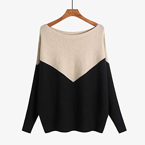 Image of EDSTAR Women Dolman Batwing Sleeves Knitted Sweaters Winter Boat Neck Pullovers Tops