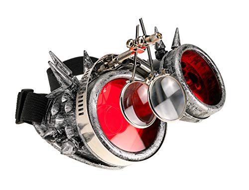 Ya en mundofriki.es: 4sold Loupe Steampunk Black Cyber Gafas Rave Goth Vintage Victorian como Gafas de Sol Oro Antiguo Cobre Gafas Transparentes Vintage (Grey Studs Eye Loupes)