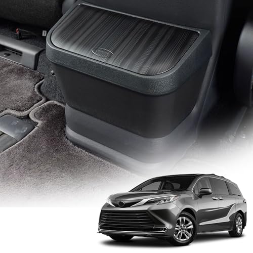 Image of PACEWALKER for Toyota Sienna Car Trash Can Modification Waterproof in- Trash can Row Cup Holder Design for Toyota Sienna 2021-2025 Accessorie Blackwoodgrain
