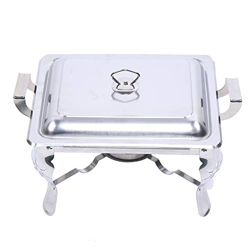 Chafing Dish Buffet Banquete Catering Calientaplatos de acero inoxidable Calentador de alimentos Buffet Calentador de alimentos, para catering buffet y fiesta, 21 x 26 x 26 cm, 6 L