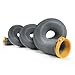 Camco Durable High Tensile Strength Vinyl Sewer Hose with Steel Wire Core and Self Clamping Fittings ? 15? Hose, Great for Year Round Rving Compresses to 34? for Simple and Easy Storage, Gray (39901)