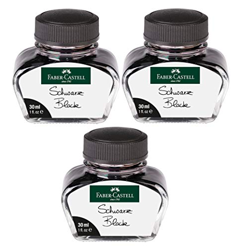 Faber-Castell Tintenglas Tintenfass (Schwarz, 3X 30ml)
