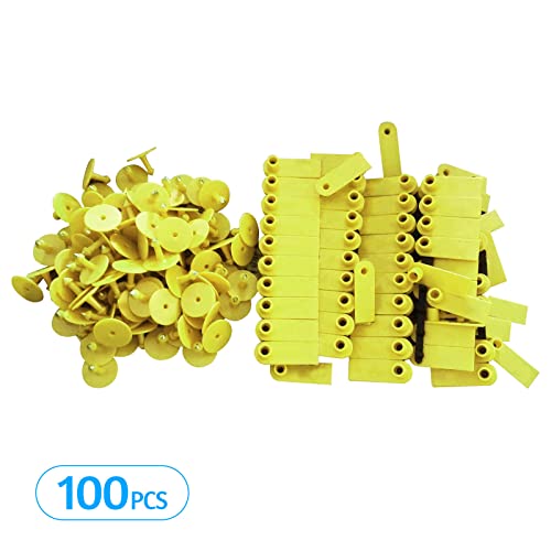 Strachey Brincos De Ovelha Em Branco,Etiquetas de orelha de gado em branco 100PCS Etiquetas de orelh
