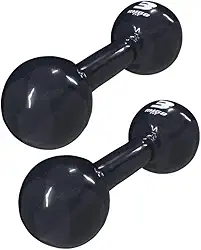 PAR HALTER 3KG EMBORRACHADO BOLA PRETO