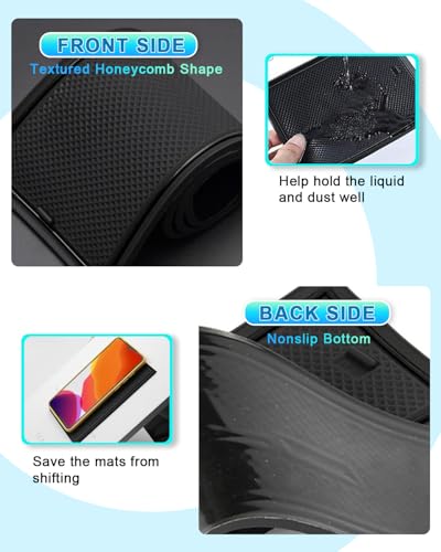 Image of CDEFG 17Pcs for 2025 2026 Chevy Equinox Door Slot Mats Cup Holder Mats 2025 2026 Equinox Accessories Console Insert Pocket Rubber Set Anti Slip Door Slot Mat Console Coaster Liner Pad(Black)