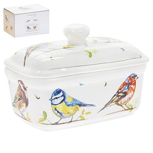 The Leonardo Collection Country Life Birds Butter Dish, Fine China, Multicolour, 17x10x11cm, LP93723 - Image 4