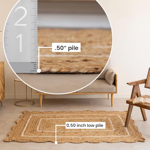 Tapete de yute trenzado HOMEMONDE 182x122 cm miniatura 4