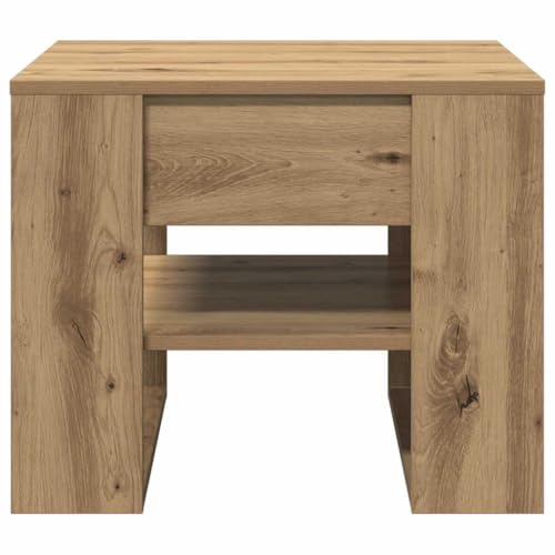 Table Basse Chêne Artisanal 55cm Bois Rangement Salon