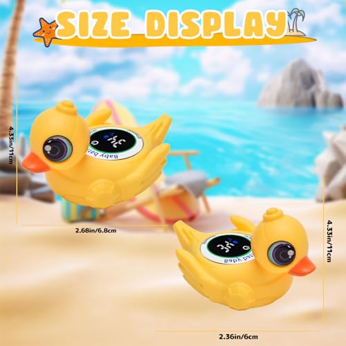 Image of Baby Bathtub Thermometer with LED Display Screen+Cute Duck toy-2-in-1 | Color Coded Alarm (Cold /Comfortable /hot) Bath Temperature Monitor, Adorable Floating Toys for Infants, Essential for Babies