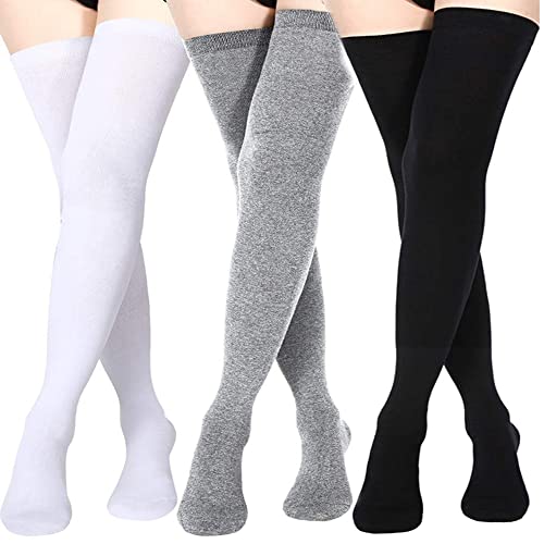 SIMBLOOM 6 Paar Über Knie Schenkel Socken Thigh High Socks Kniestrümpfe Damen Lange Socken Beinwärmer Schenkel Socken Cover