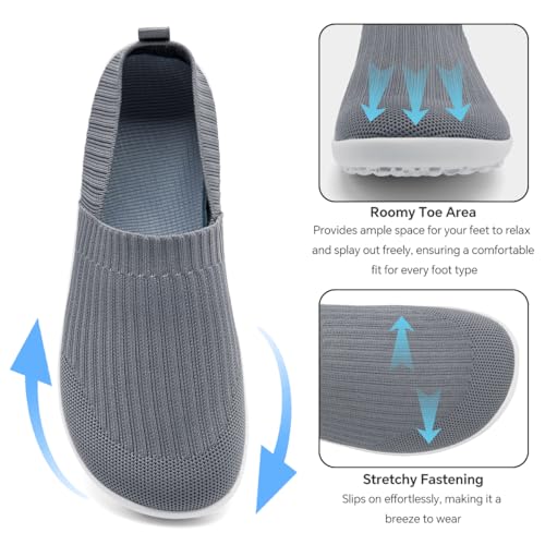Womens Walking Barefoot Shoes Wide Toe Box Slip On Sneaker Zero Drop Non-Slip Sole Casual Lightweight Breathable Tennis Workout Shoes to Travel3