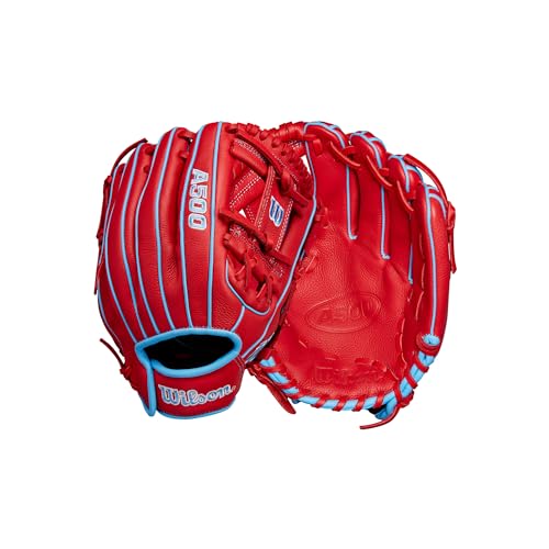 Wilson A500 11.5' Infield Youth Baseball Glove - Right Hand Throw, Red/Blue/White