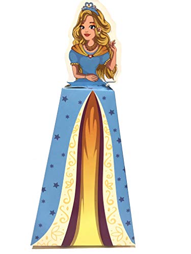 Jayd Products, Princess Favor Boxes, (12 count) Large, Light Blue Dress, Blonde Hair, Princess Party Supplies, Quinceanera Favors