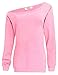 RJXDLT Women's Off Shoulder Casual Sweatshirt Pullover Long Sleeve Slouchy Shirt Top Blouse Pink XL 107