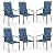 VICLLAX Stackable Patio Chair Set of 4, Lawn Chairs with High Back, Outdoor Dining Chairs for Outside, Poolside and Garden, Blue
