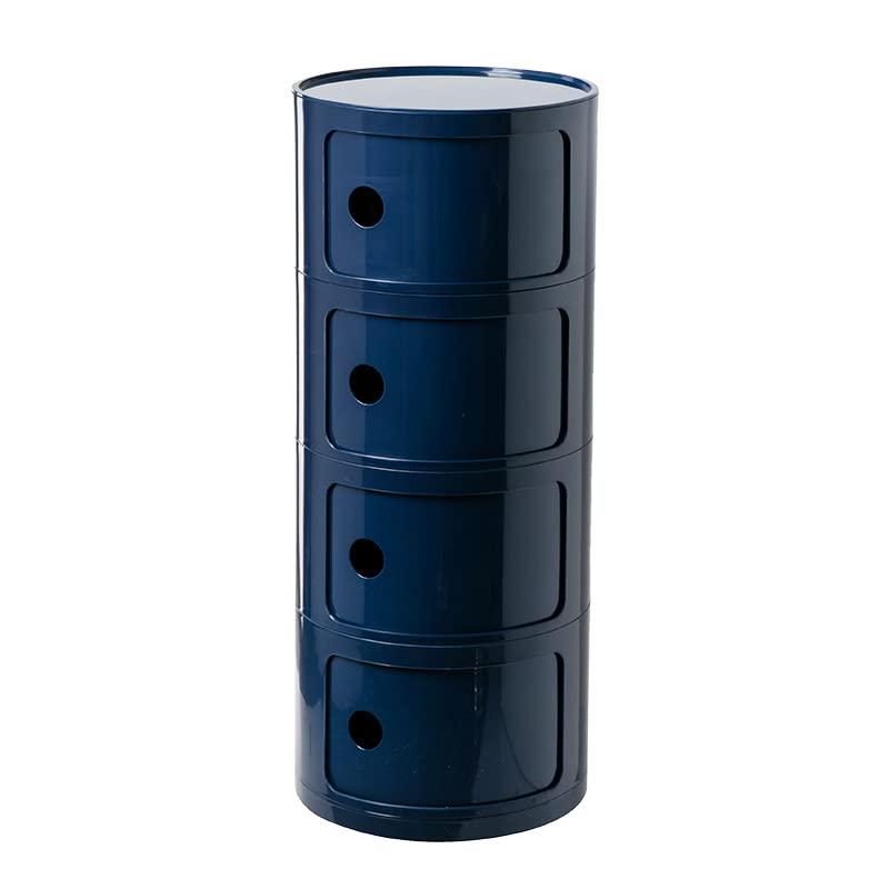 Nordic Modern Bedside Cabinet With Drawers & Sliding Door - For Bedroom Round Bedside Table 2/3/4 Tier Plastic Nightstand Storage Unit Chest
