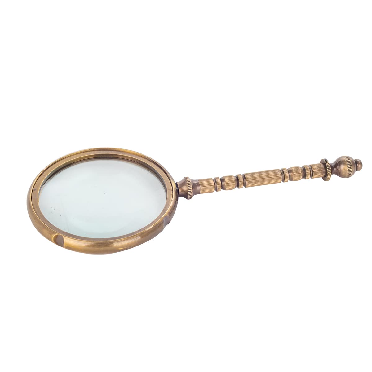 Lupa Vintage de Latón Dorado con Mango, Lupa de Lectura de Mano, Decoración de Escritorio para Despacho, 19 cm