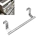 LHK Porte-Serviettes d'armoire, Support Barre Porte, étagère Rangement débarbouillettes à Suspendre Universelle Acier Inoxydable avec Crochets, Placard Salle Bain Cuisine [Argent]