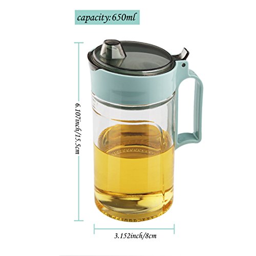 Tenta Kitchen Olive Oil Vinegar Syrups Bottle Dispenser Cruet - 650Ml(22Oz) Oil Bottle Glass With No Drip Plastic Bottle Spout And Protective Cap #TOP1