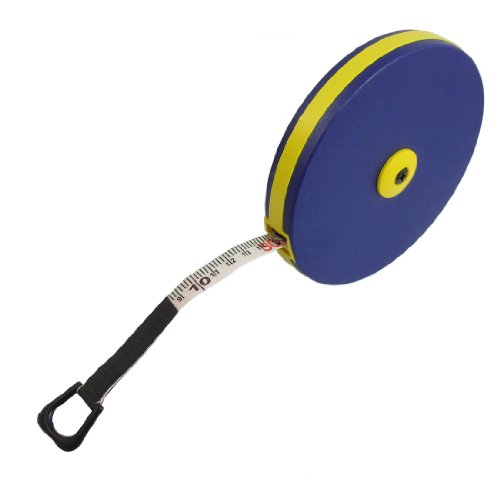 Aexit Blue Yellow Tools & Home Improvement Round Case 0-30M Range Engineer Fibre Tape Measures Measuring Tape