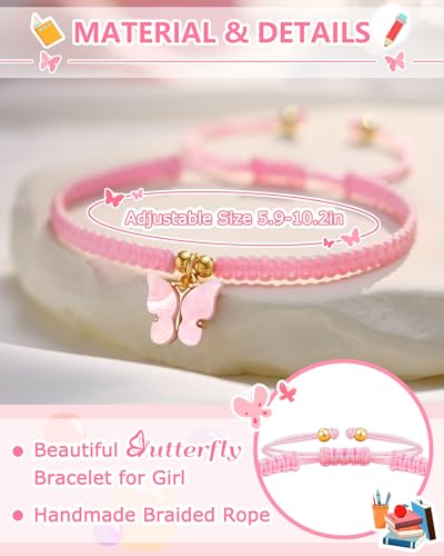Pink Butterfly Adjustable Bracelet First Day of School Gifts4