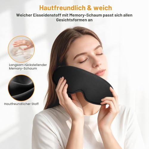 Gritin 3D Schlafmaske für Seitenschläfer Atmungsaktive & Lichtblockierend – Ansicht 5