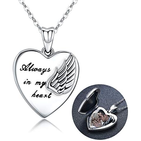 MEDWISE Kette Damen Medaillon Personalisierte Kette Foto Halskette Photo Medaillon Erweitern Foto Herzanhänger Amulett Schmuck Cover