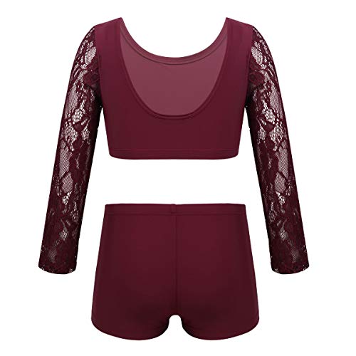 Image of Agoky Kids Girls 2PCS Sports Outfits Ballet Gym Sequins Mermaid Tank Top Shorts Set Tankini Swimwear Gymnastics Tracksuit