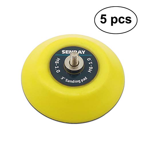 Image of 3-Inch Dual-Action Hook & Loop Fastener Flexible Backing Plate, M6 Thread Polishing Pad - 5 PCS Set