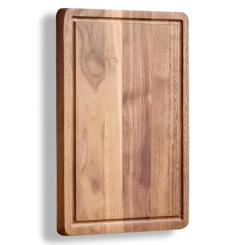 Planche à découper réversible en bois d'acacia de 30 cm, 1,5 cm d'épaisseur, planche à découper en bois pour cuisine, charcuterie, planche à fromage...
