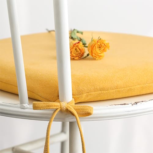 Coussins de chaise en mousse à mémoire lin kaki premium lot de 6 galettes design en U