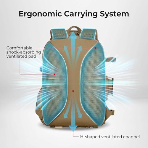 Image of Piscifun Fishing Tackle Backpack with Rod & Gear Holder, Lightweight Outdoor Water-Resistant Fishing Shoulder Storage Bag with Protective Rain Cover, Khaki Camouflage