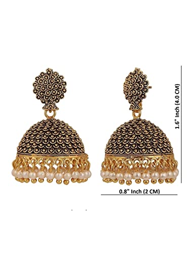 Image of Women's Antique Oxidised Jhumka Earrings