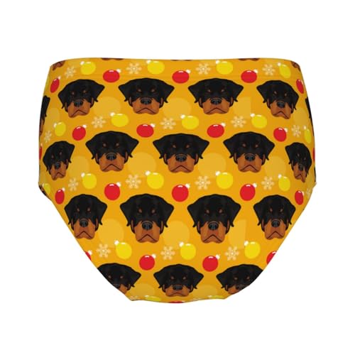 Portrait Of Cute Rottweiler Dog Girls' Underwear Soft Cotton Little Girls Panties Comfort Briefs2