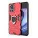 Produktbild ESTH® Kompatibel mit OnePlus Ace(OnePlus 10R) Hülle mit 360° Drehbarer Ring Ständer Schutzhülle Case [für Handyhalterung Auto Magnet] Militär Stoßfest Handyhülle, Rot