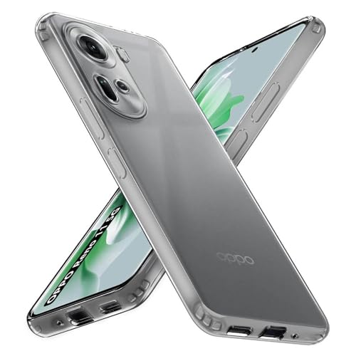 Image of Amazon Brand- Solimo Mobile Cover for Oppo Reno 11 5G (Soft & Shockproof Back Case with inbuilt Cushioned Edges), Transparent